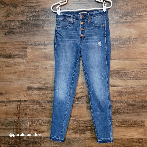 Madewell Jeans Size 28 Skinny 10" High Rise Tummy Control Rosecliff Wash H6319 - Picture 1 of 13